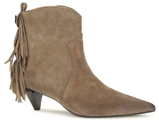 Beige Didi Fringed Suede Boots