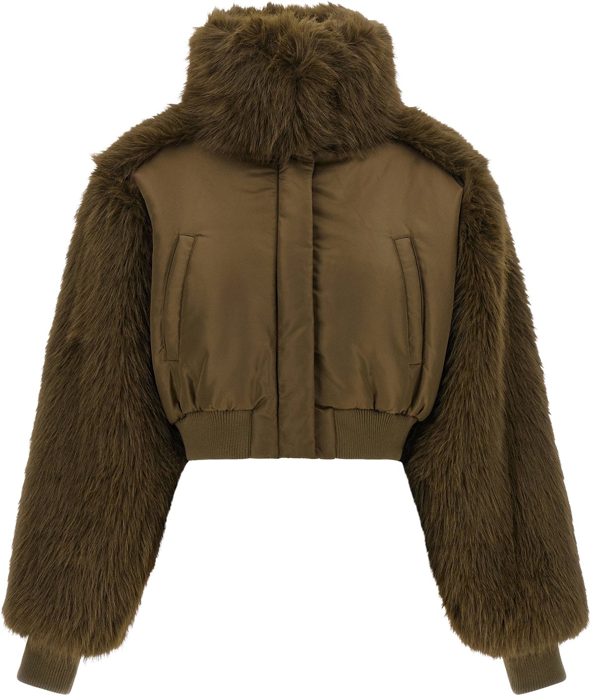Pinko Bomber Jacket With Fur Inserts