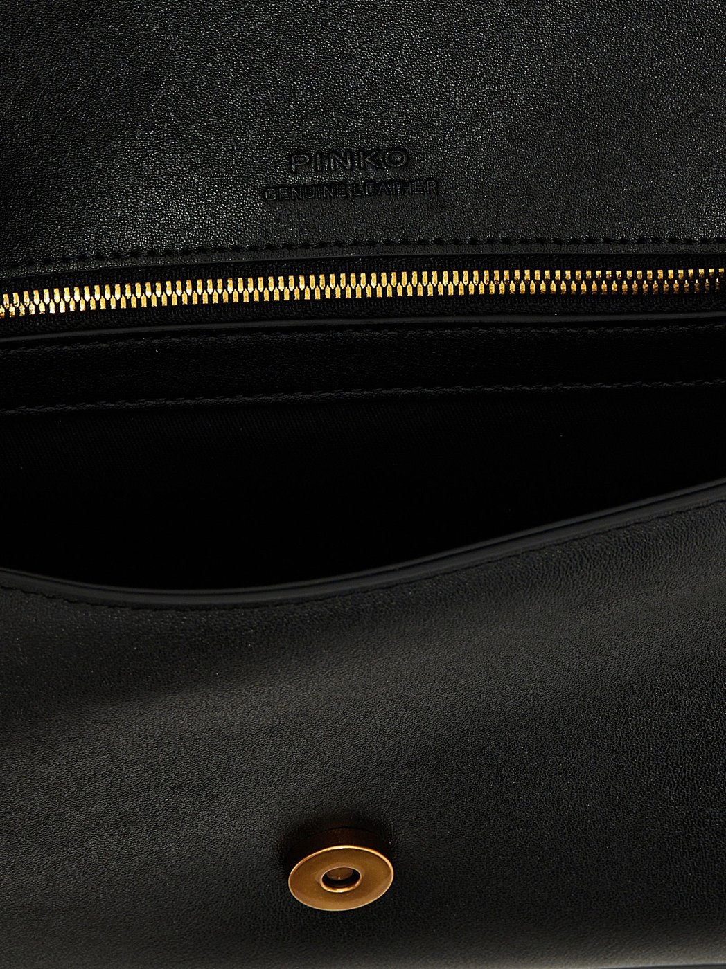 PINKO Black Calfskin Shoulder Bag
