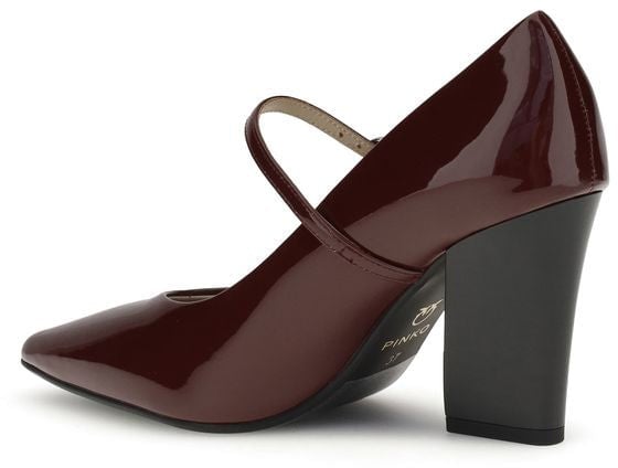 PINKO Bordeaux Calf Leather Bos Taurus High Heel Pumps