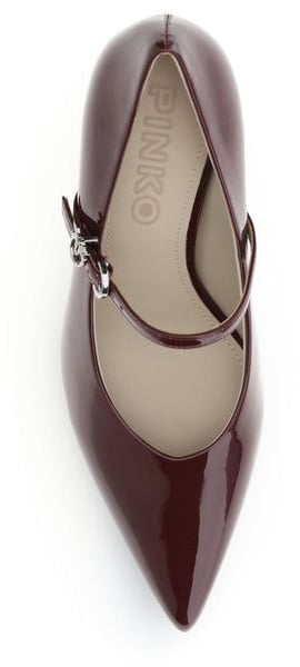 PINKO Bordeaux Calf Leather Bos Taurus High Heel Pumps