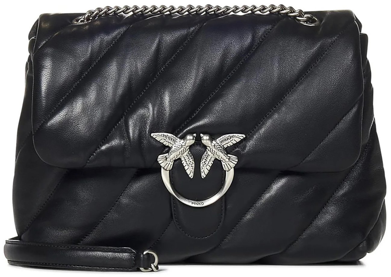 Love Bag Puff Large Shoulder Bag Black/Old Silver