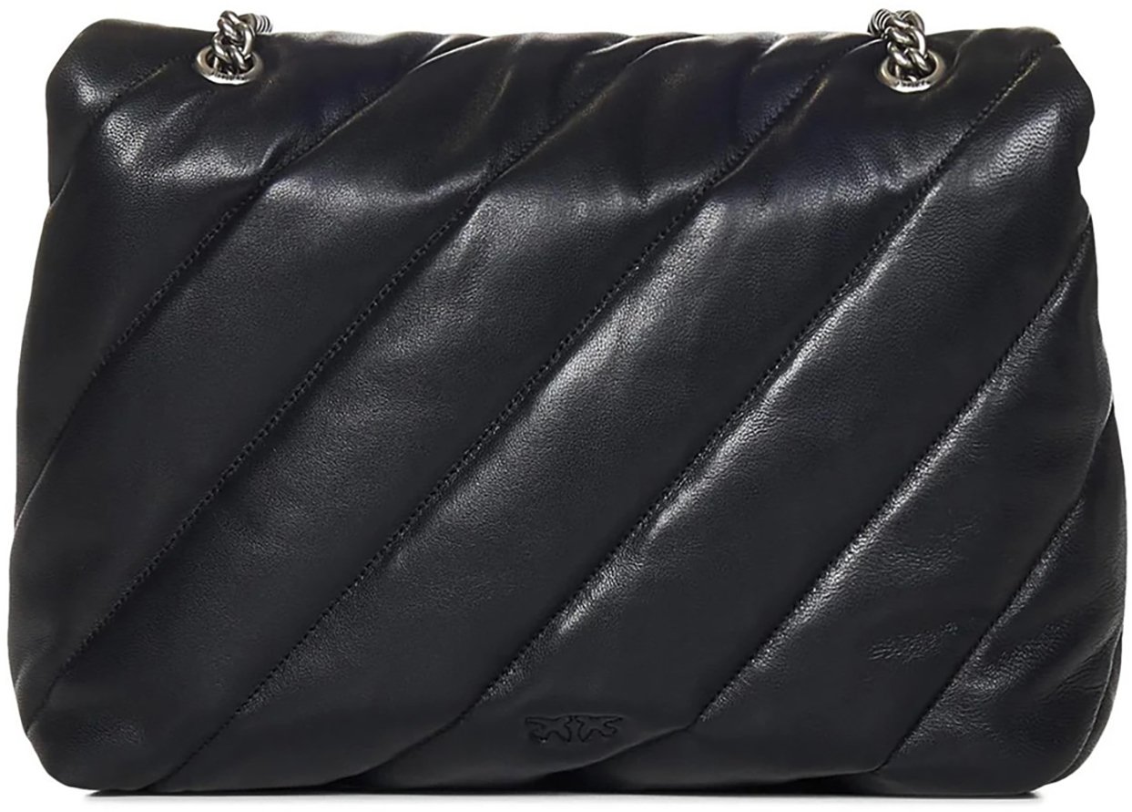 Love Bag Puff Large Shoulder Bag Black/Old Silver