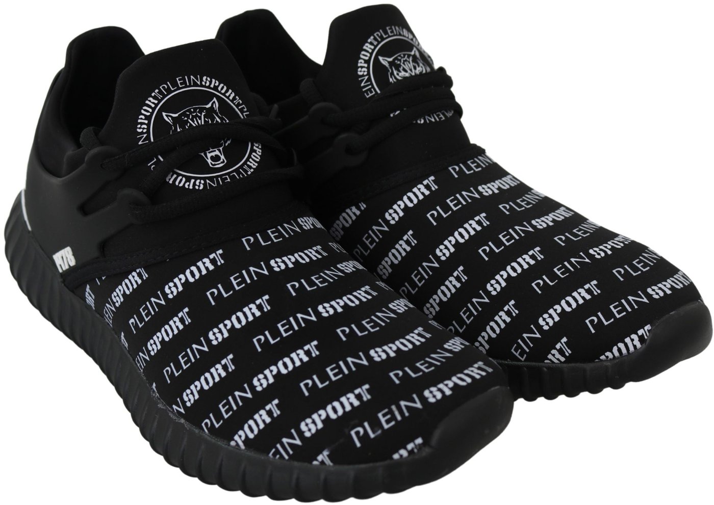 Plein Sport Black Polyester Runner Henry Sneakers Shoes
