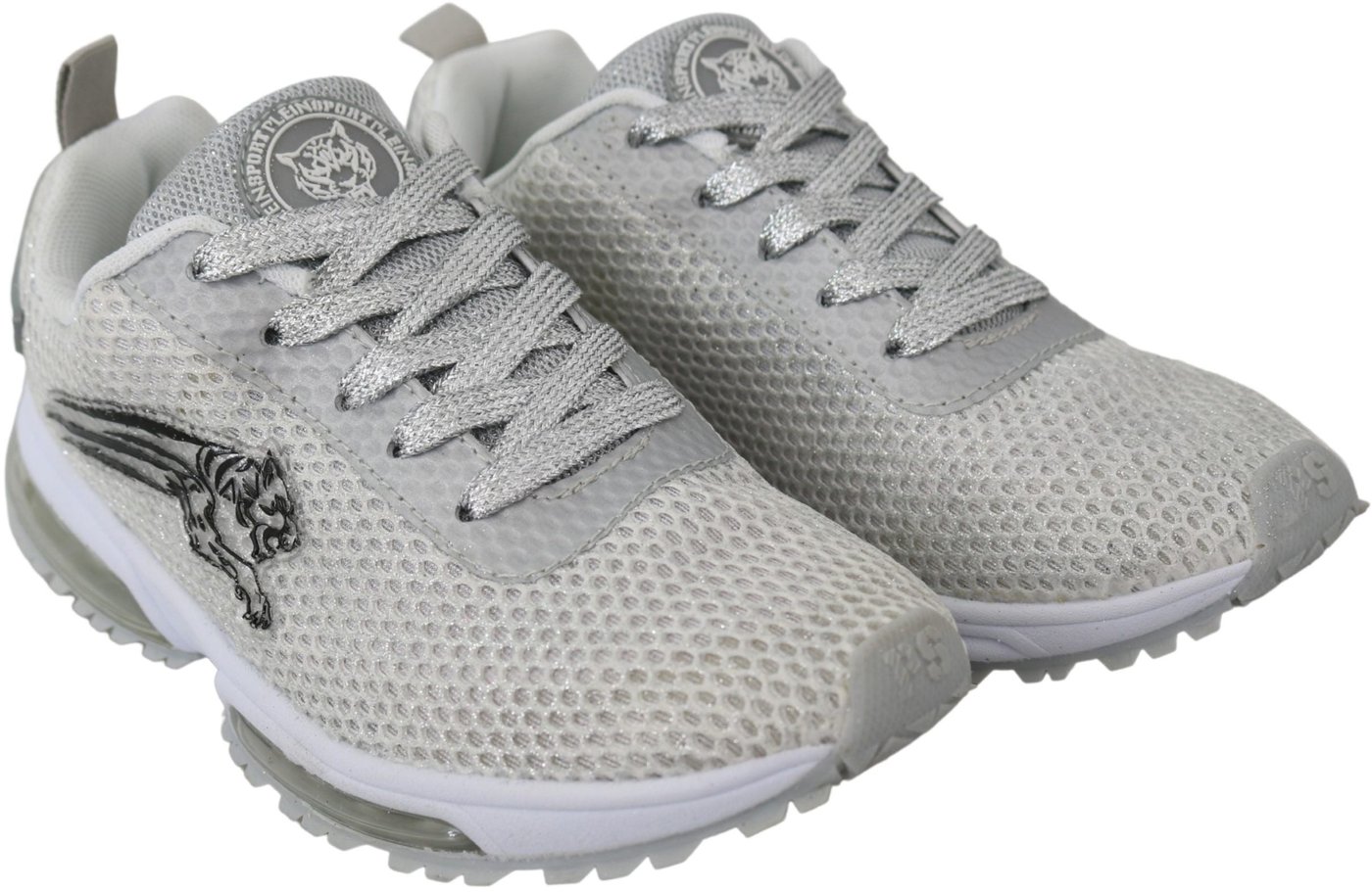 Plein Sport Silver Polyester Gretel Sneakers Shoes