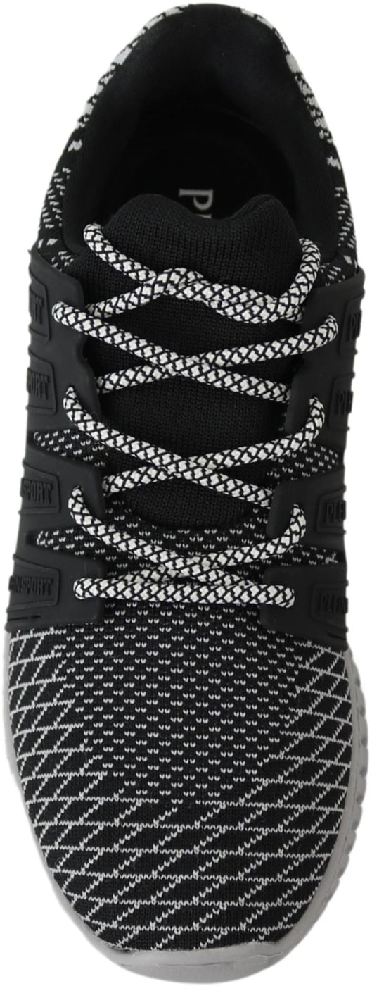 Plein Sport Black Polyester Runner Mason Sneakers Shoes