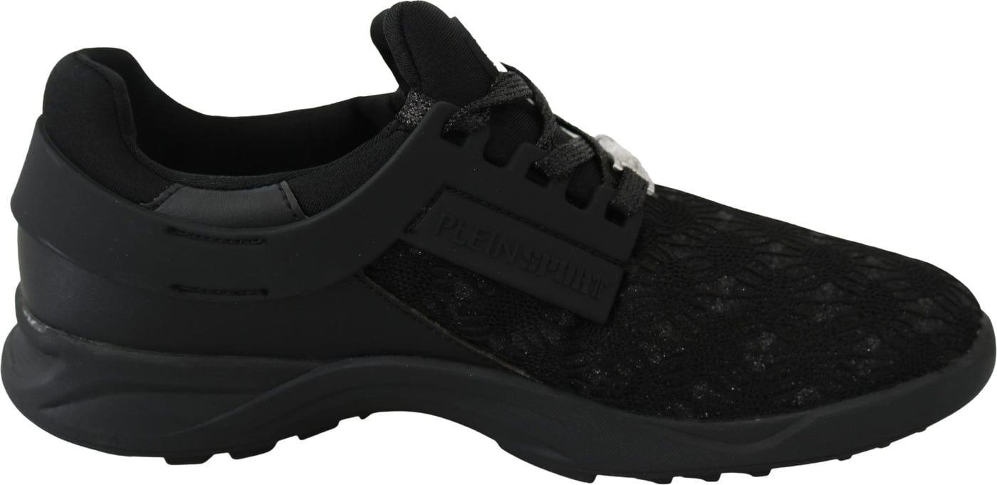 Plein Sport Black Polyester Runner Beth Sneakers Shoes