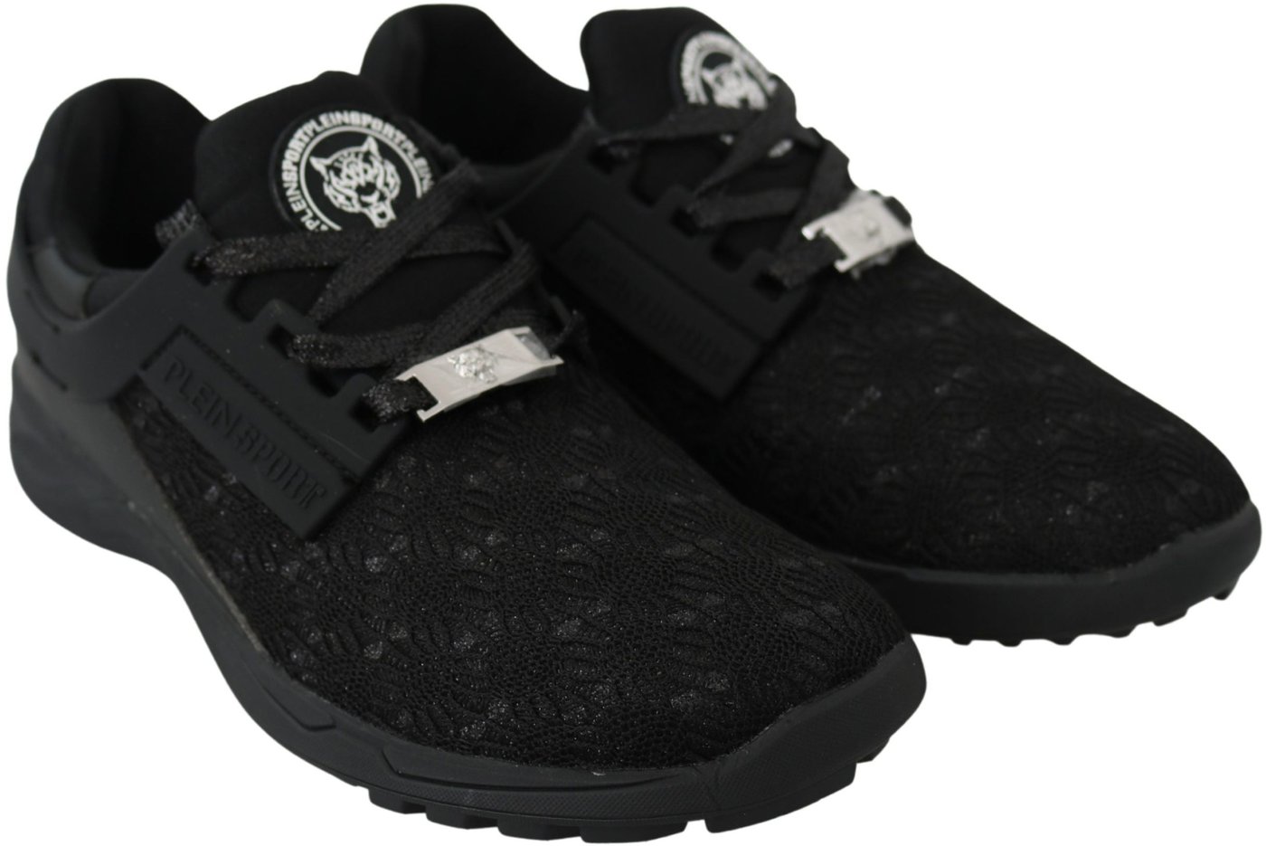 Plein Sport Black Polyester Runner Beth Sneakers Shoes