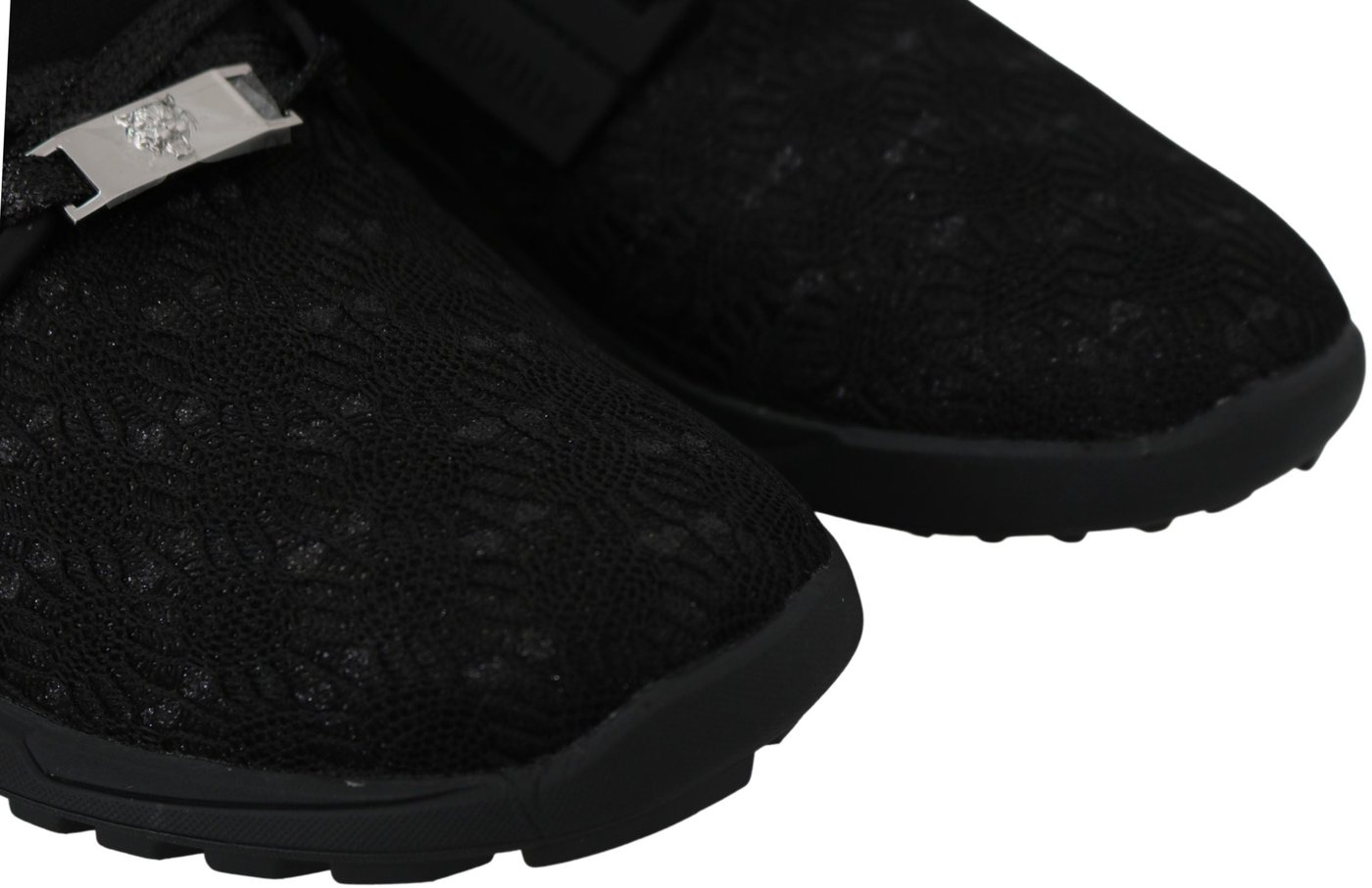Plein Sport Black Polyester Runner Beth Sneakers Shoes