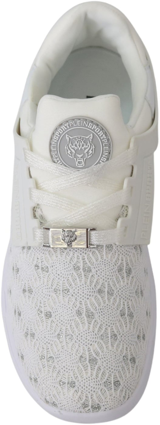 Plein Sport White Polyester Runner Beth Sneakers Shoes