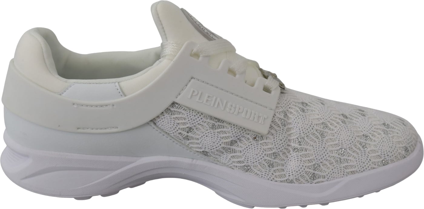 Plein Sport White Polyester Runner Beth Sneakers Shoes