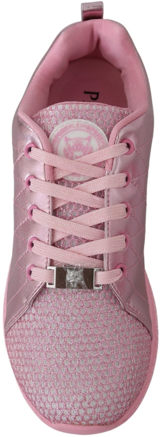 Plein Sport Pink Blush Polyester Runner Gisella Sneakers Shoes