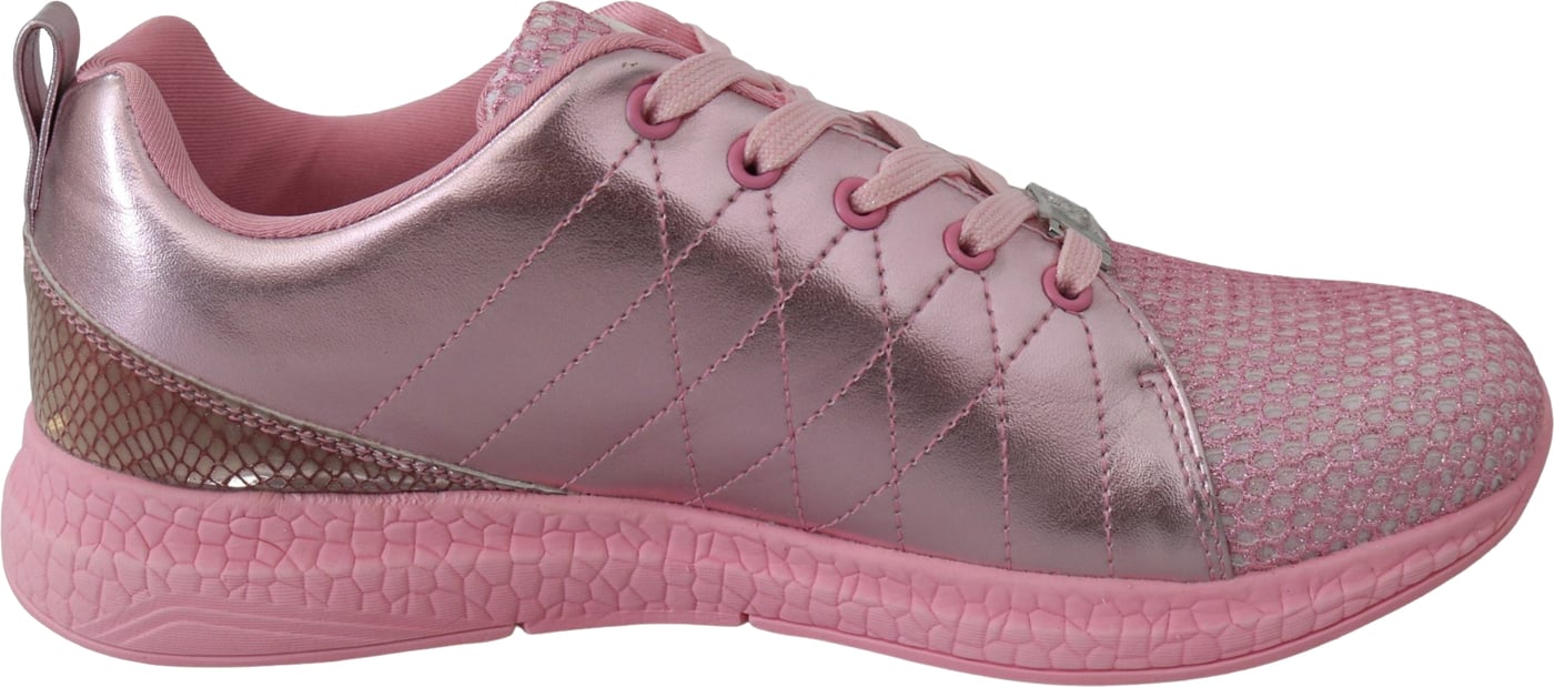 Plein Sport Pink Blush Polyester Runner Gisella Sneakers Shoes