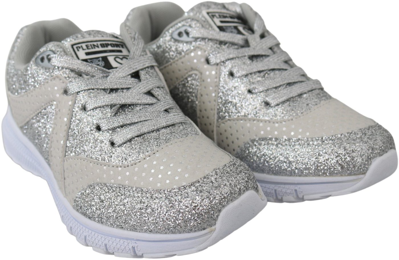 Plein Sport Silver Polyester Runner Jasmines Sneakers Shoes