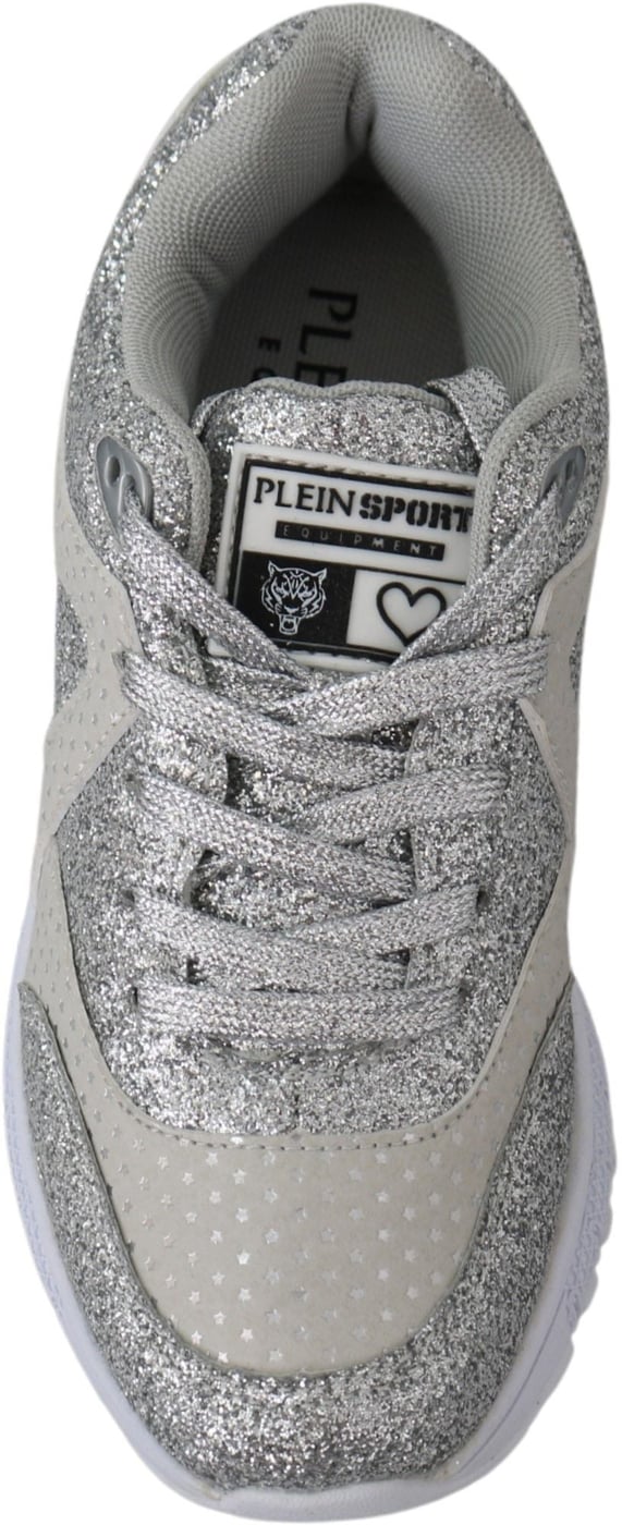 Plein Sport Silver Polyester Runner Jasmines Sneakers Shoes