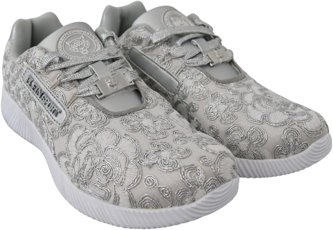 Plein Sport Silver Polyester Runner Joice Sneakers Shoes