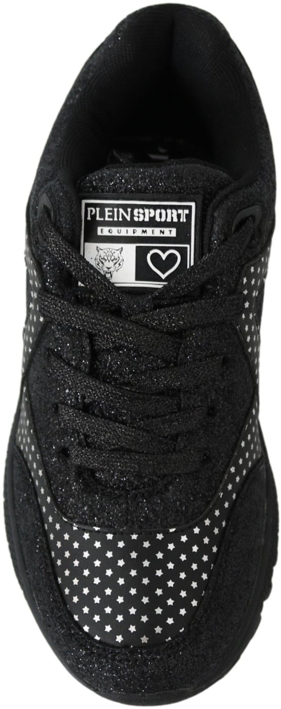 Plein Sport Black Polyester Runner Jasmines Sneakers Shoes