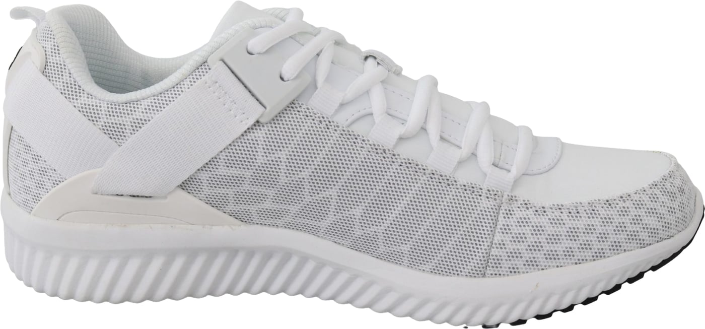 Plein Sport White Polyester Adrian Sneakers Shoes