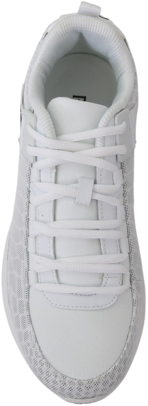 Plein Sport White Polyester Adrian Sneakers Shoes