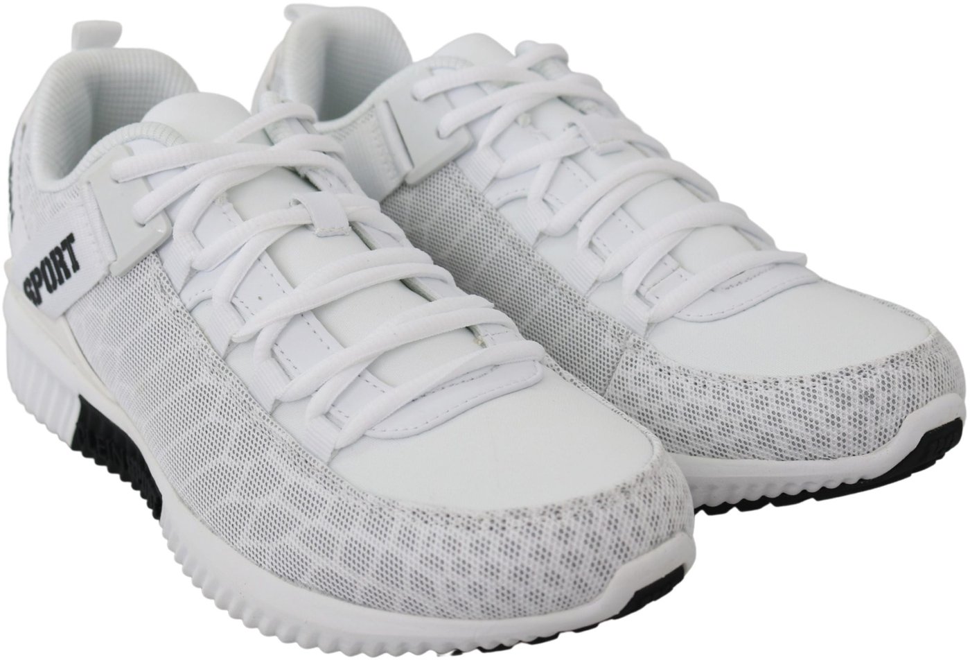 Plein Sport White Polyester Adrian Sneakers Shoes