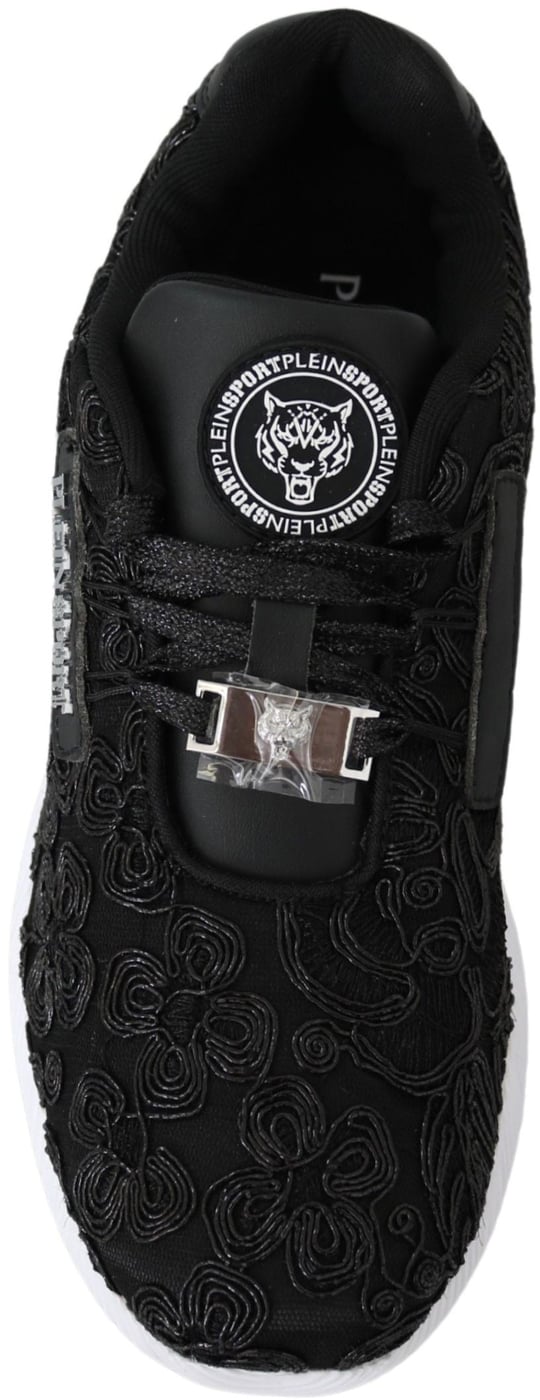 Plein Sport Black Polyester Runner Joice Sneakers Shoes