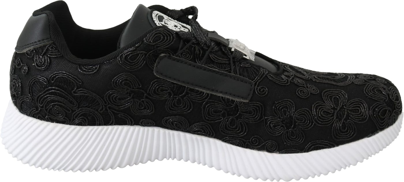 Plein Sport Black Polyester Runner Joice Sneakers Shoes