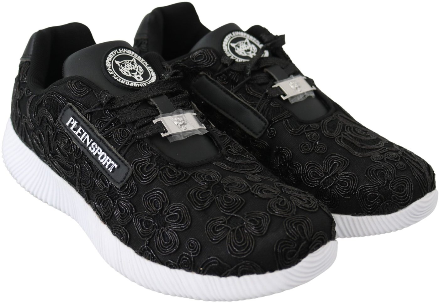Plein Sport Black Polyester Runner Joice Sneakers Shoes