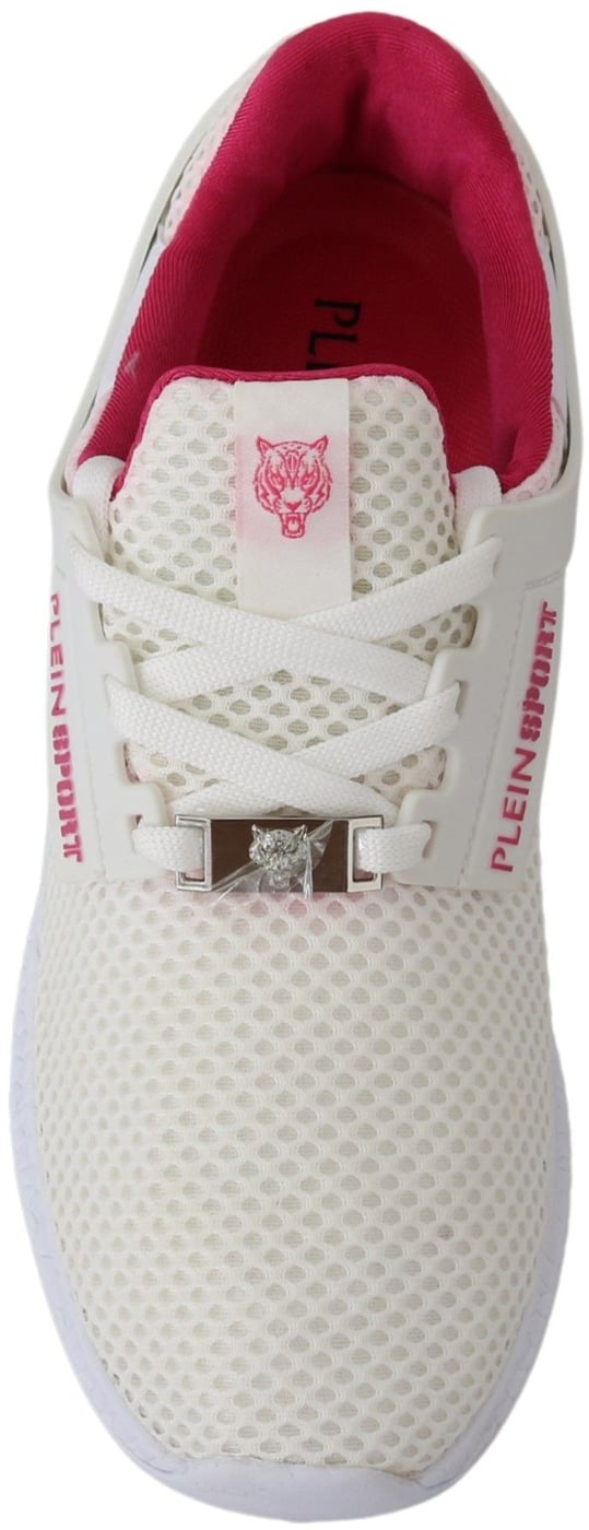 Plein Sport White Polyester Runner Becky Sneakers Shoes