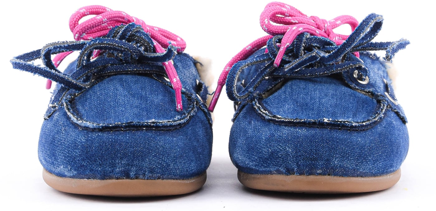 Boat Mule Fur Denim Dark Blue