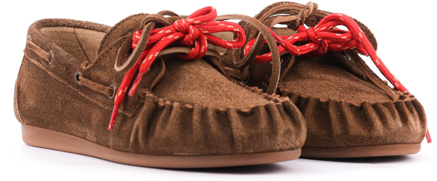 Boat Loafer Wrinkle Brushed Suede Dark Bown