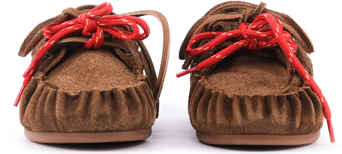 Boat Loafer Wrinkle Brushed Suede Dark Bown