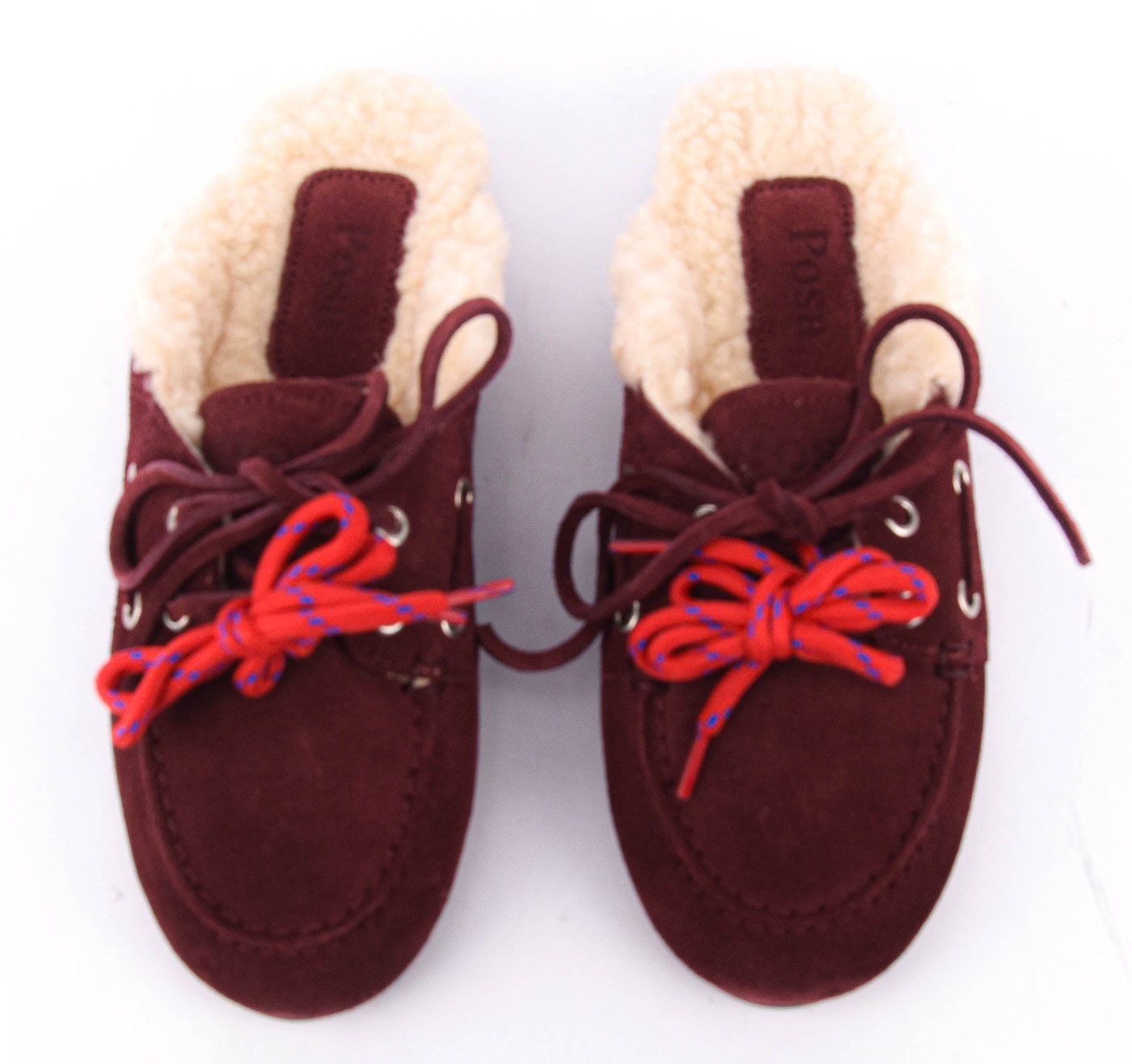 Boat Loafer Mule Fur Burgundy