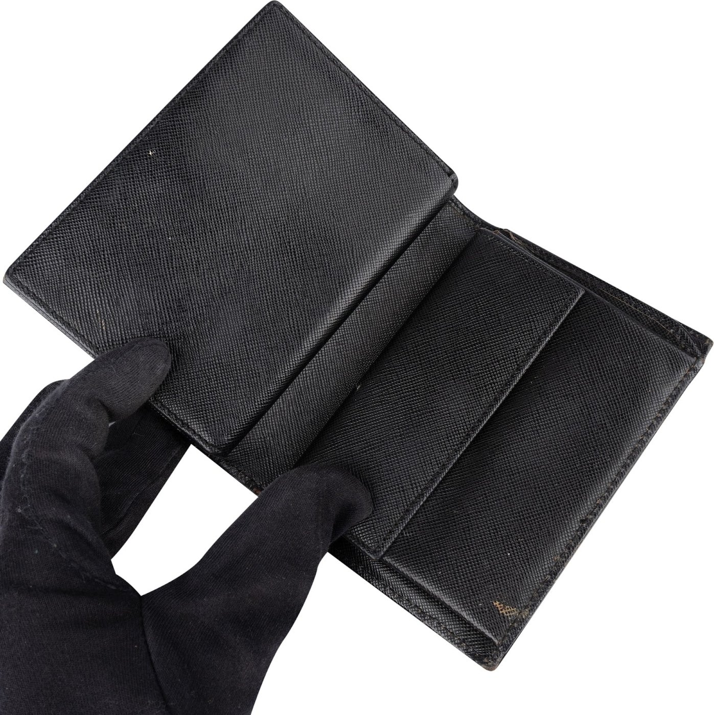 Prada Tessuto Triangle Bifold Wallet