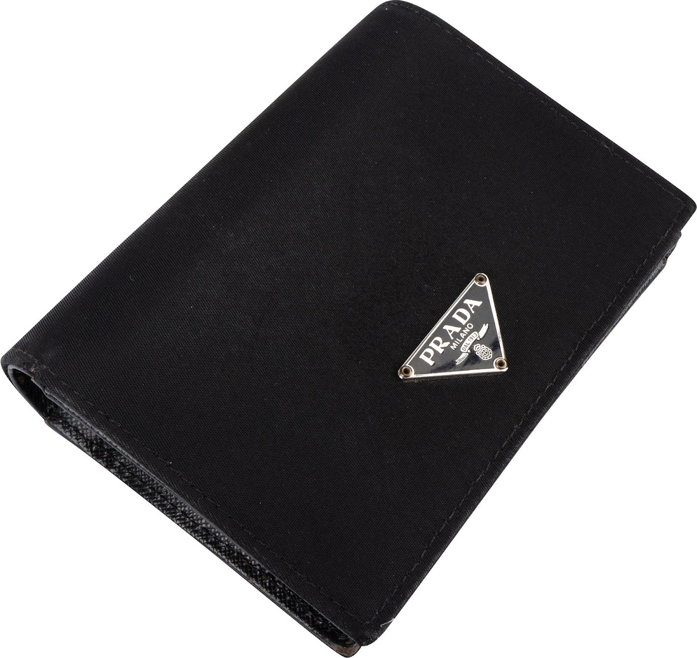 Prada Tessuto Triangle Bifold Wallet