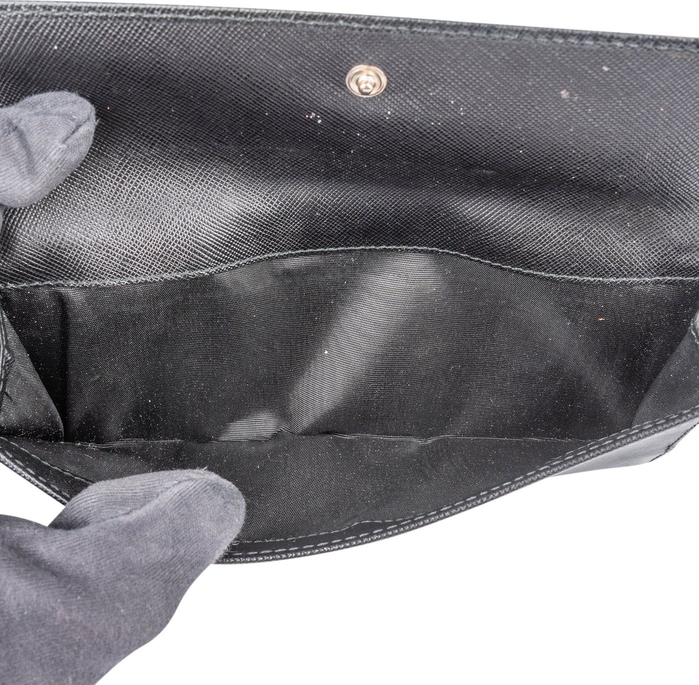Prada Saffiano Leather Triangel Continental Wallet