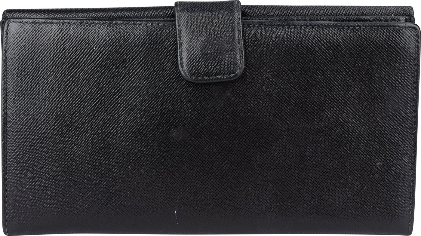 Prada Saffiano Leather Triangel Continental Wallet