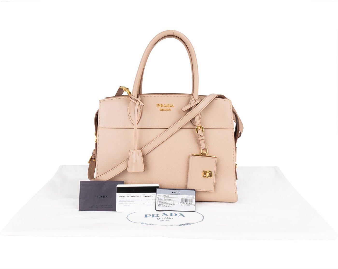 Prada Saffiano Leather Mano Galleria Handbag