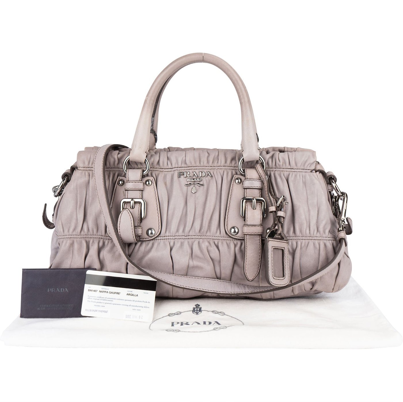 Prada Quilted Nappa Gaufre Satchel Handbag
