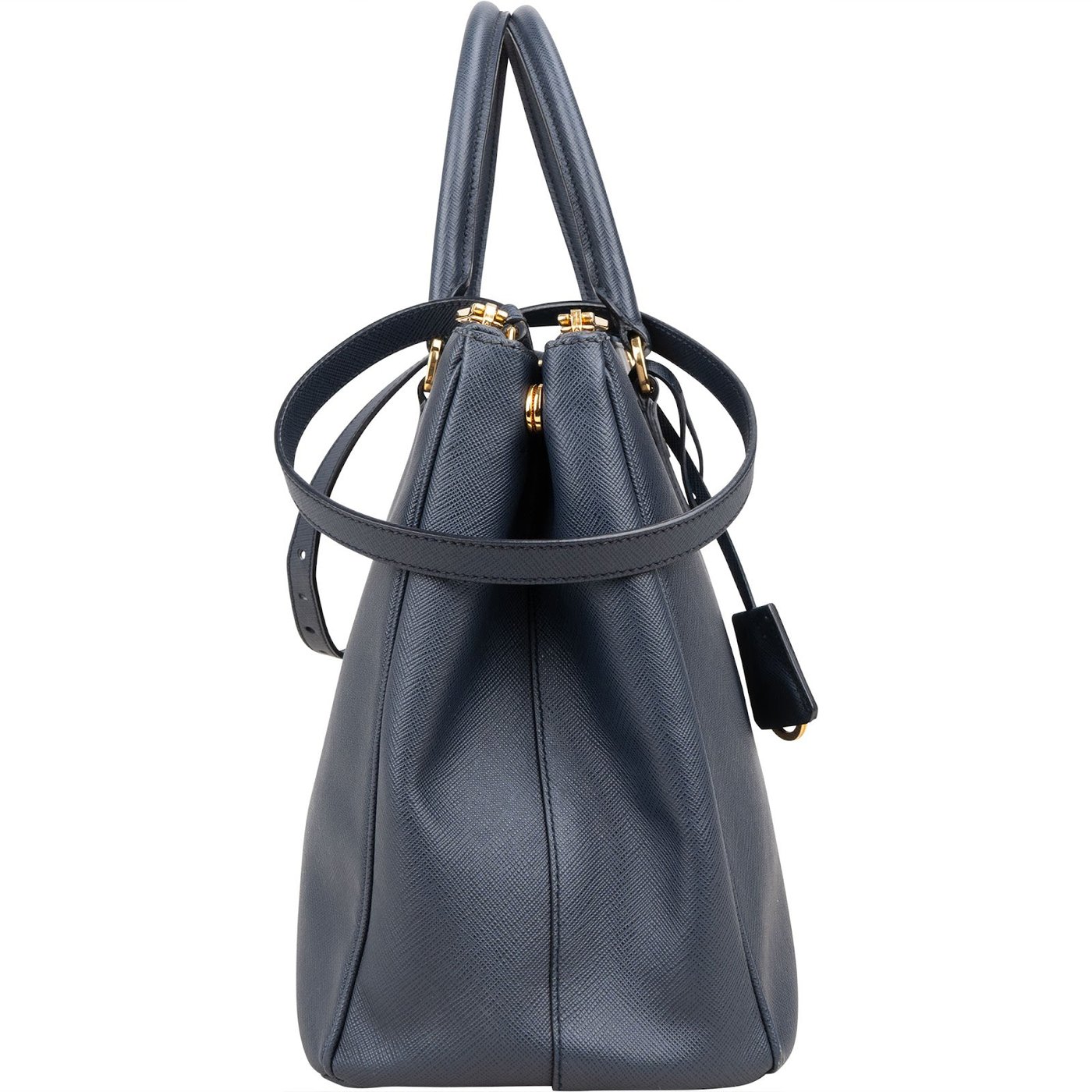 Prada Blue Saffiano Leather Galleria Handbag
