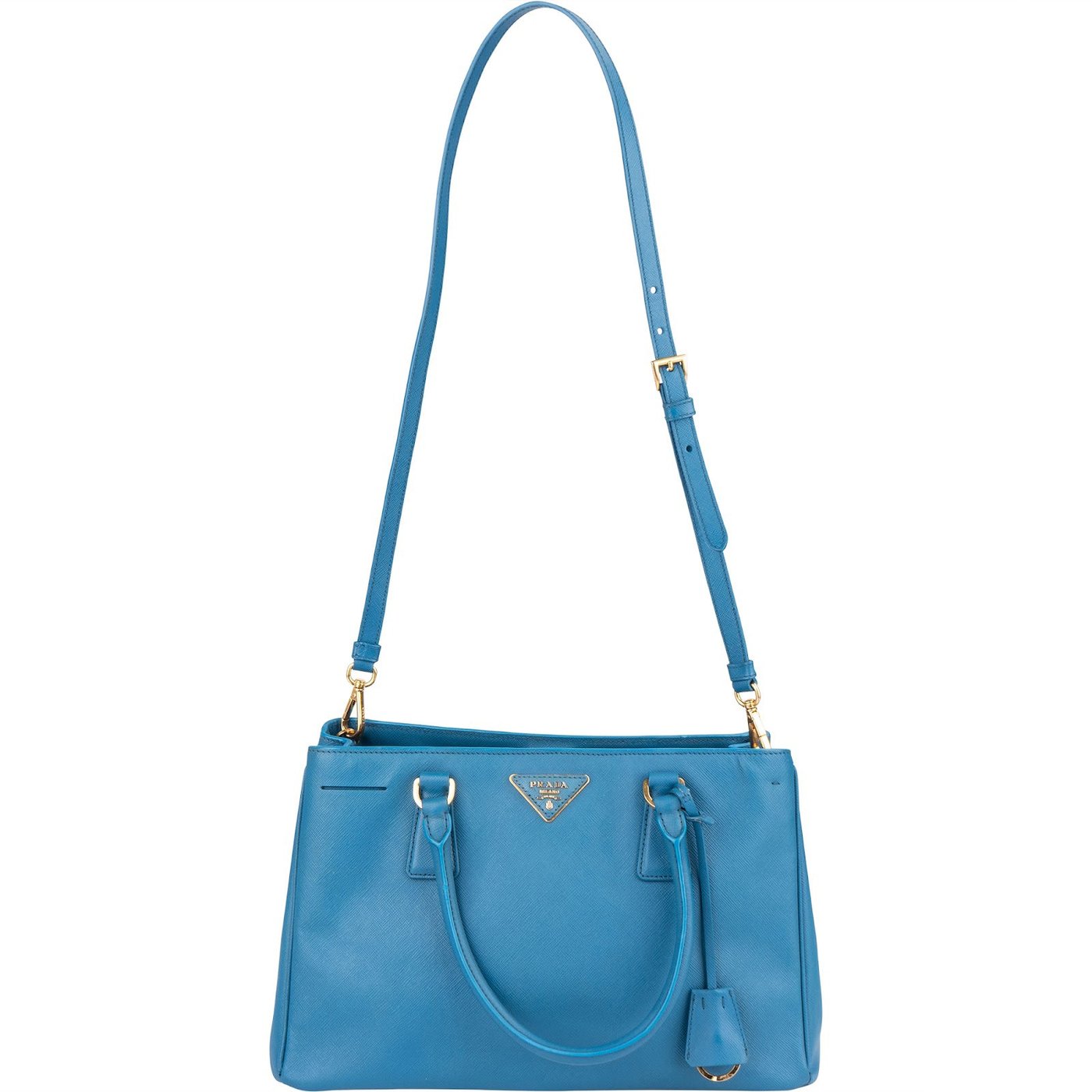 Prada Blue Saffiano Leather Galleria Handbag