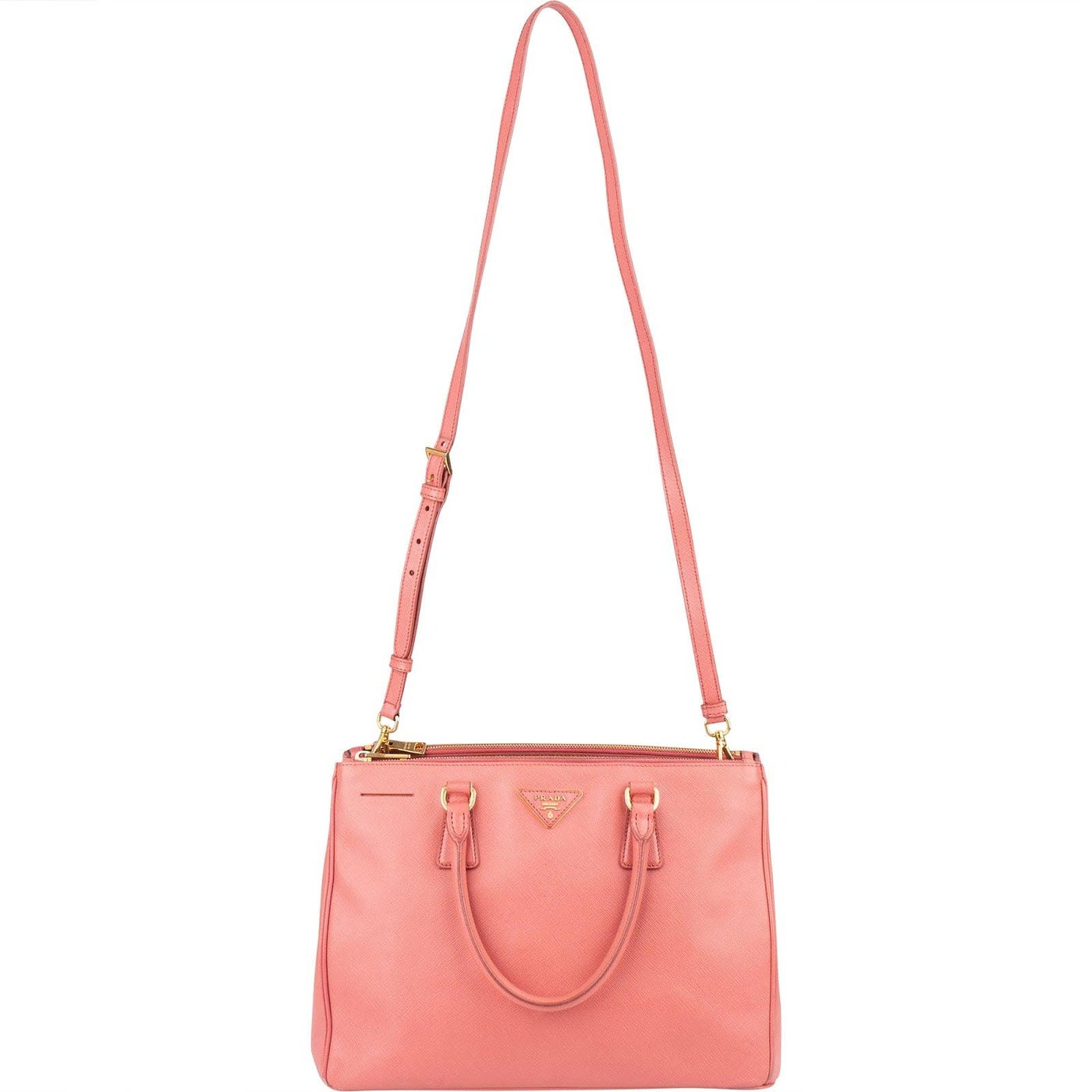 Prada Pink Saffiano Leather Galleria Handbag
