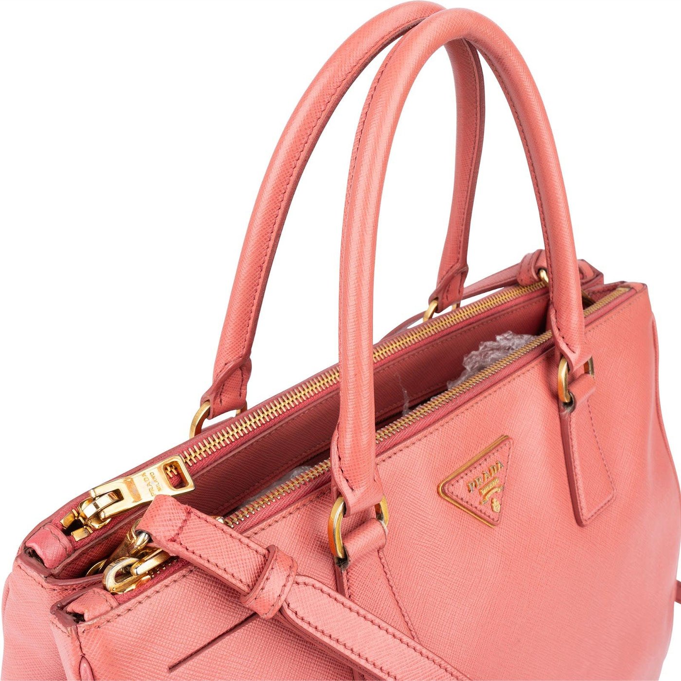 Prada Pink Saffiano Leather Galleria Handbag