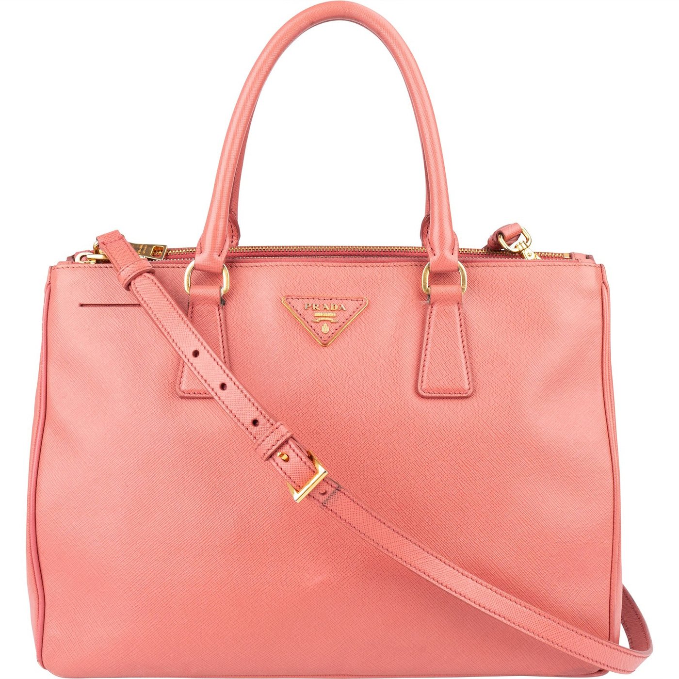 Prada Pink Saffiano Leather Galleria Handbag