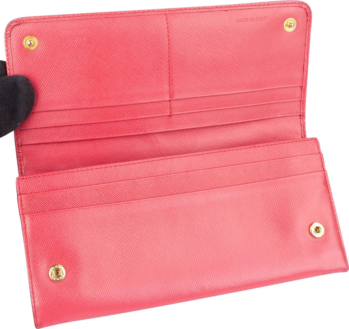 Prada Pink Saffiano Continental Wallet