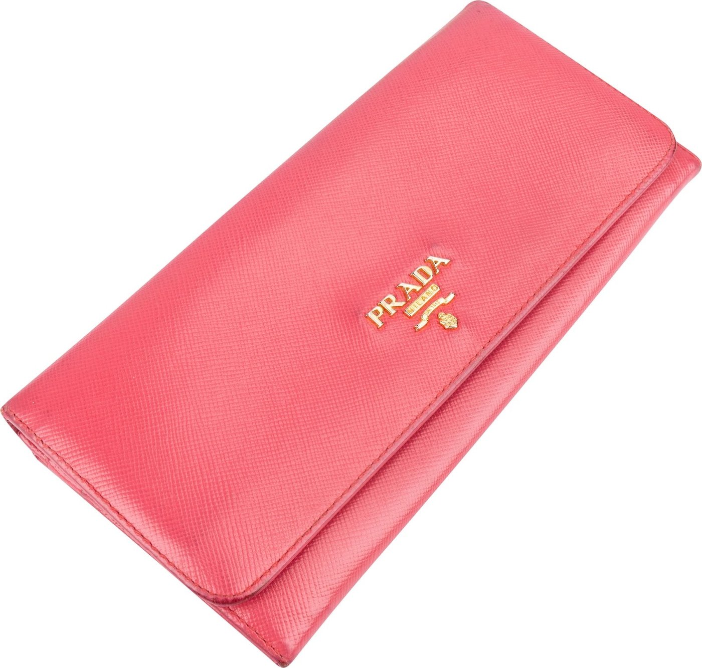 Prada Pink Saffiano Continental Wallet