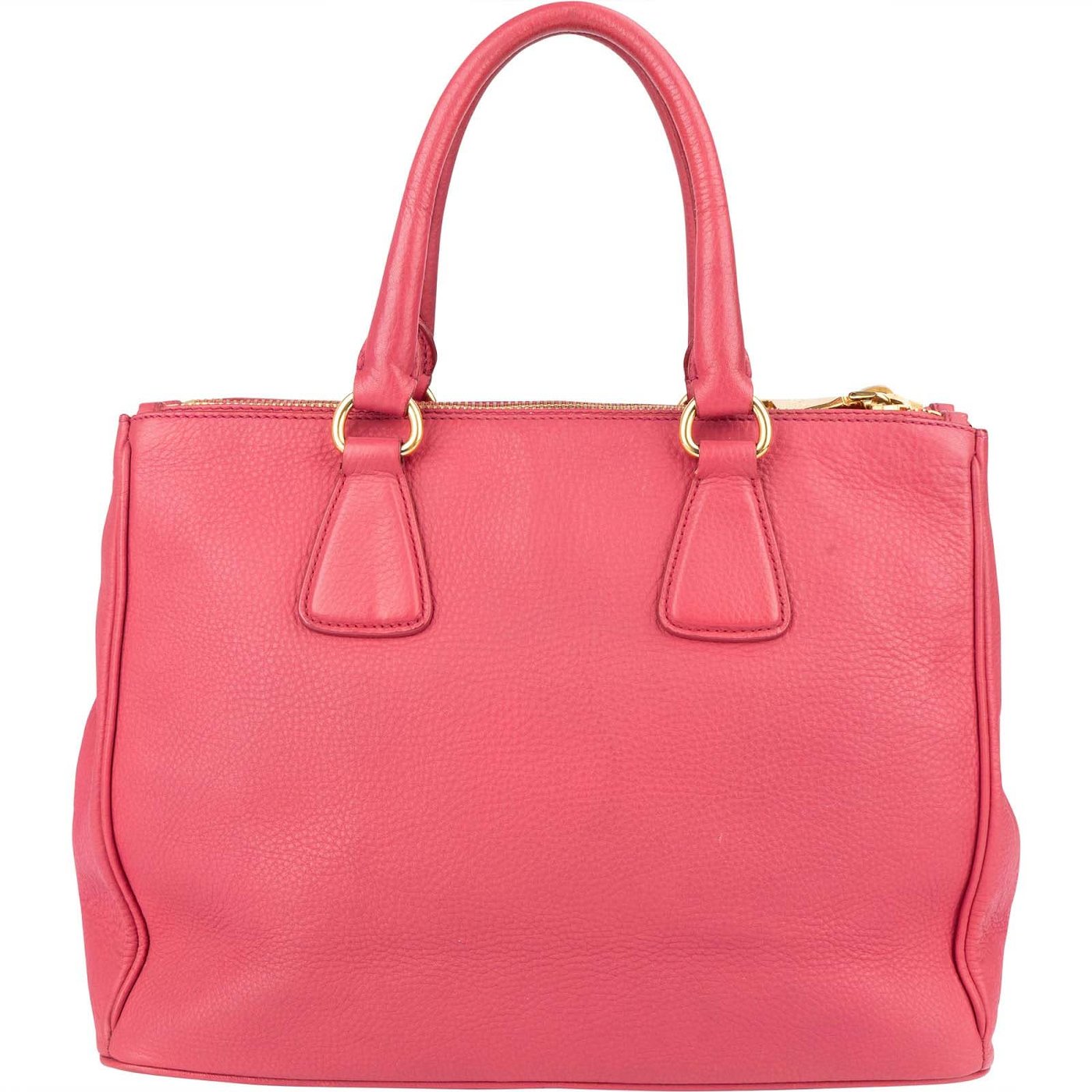 Prada Pink Leather Galleria Double Zip Tote Handbag