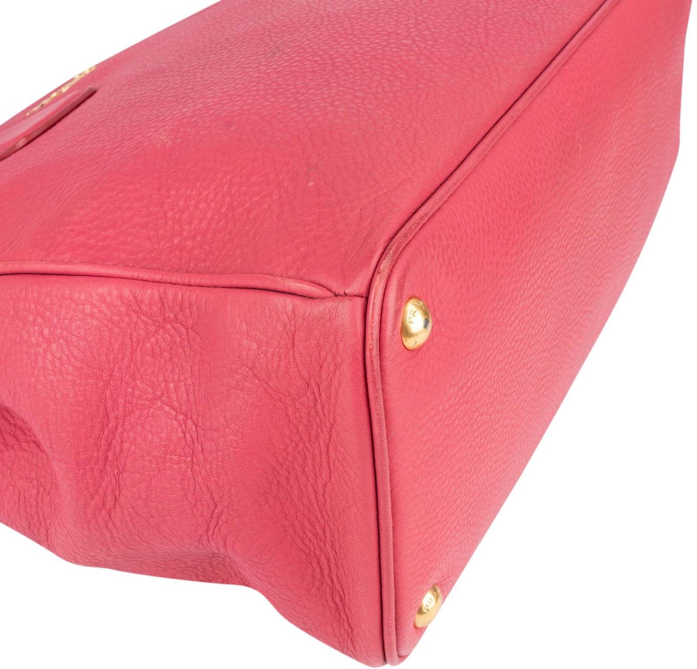 Prada Pink Leather Galleria Double Zip Tote Handbag