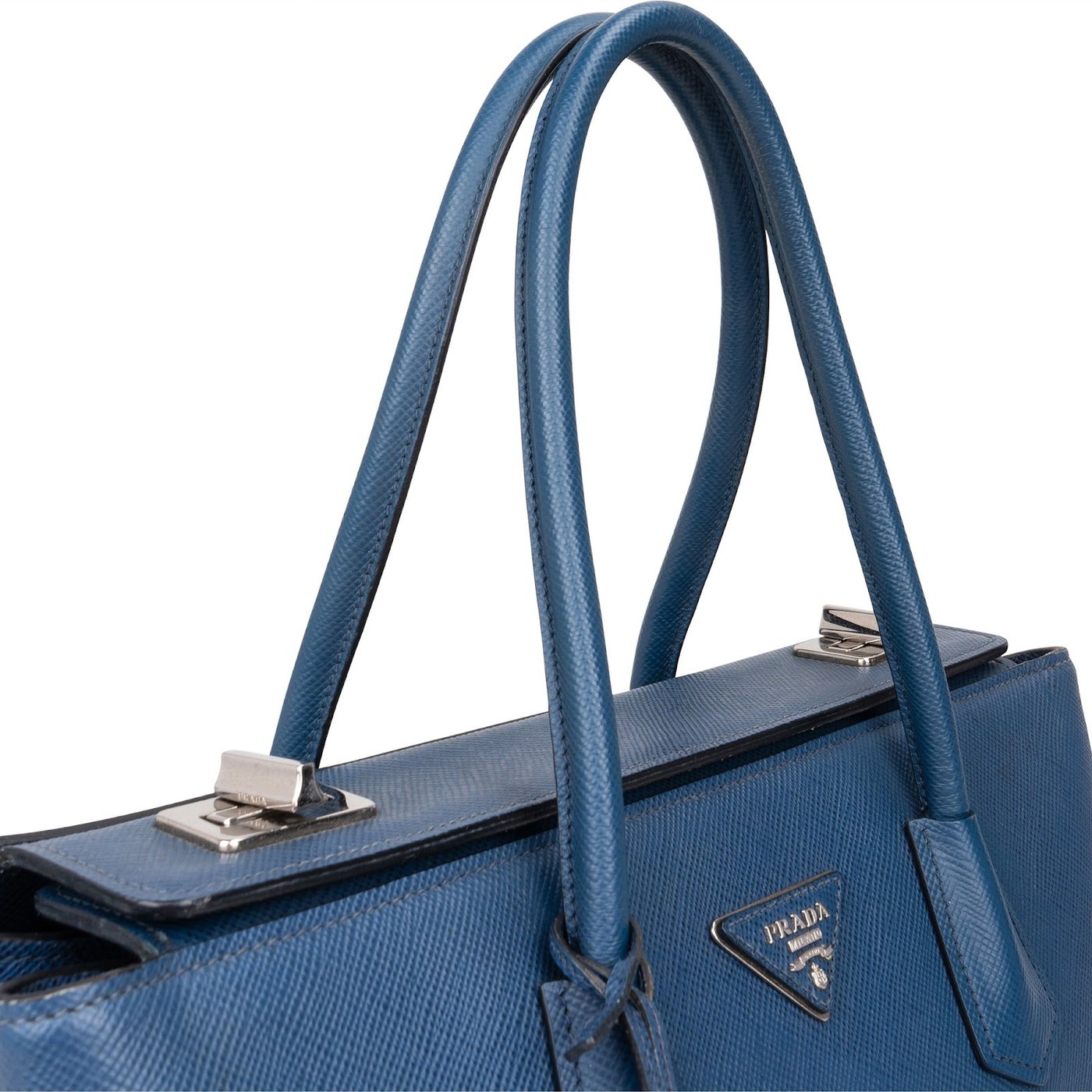 Prada Saffiano Leather Galleria Turnlock Double Handbag