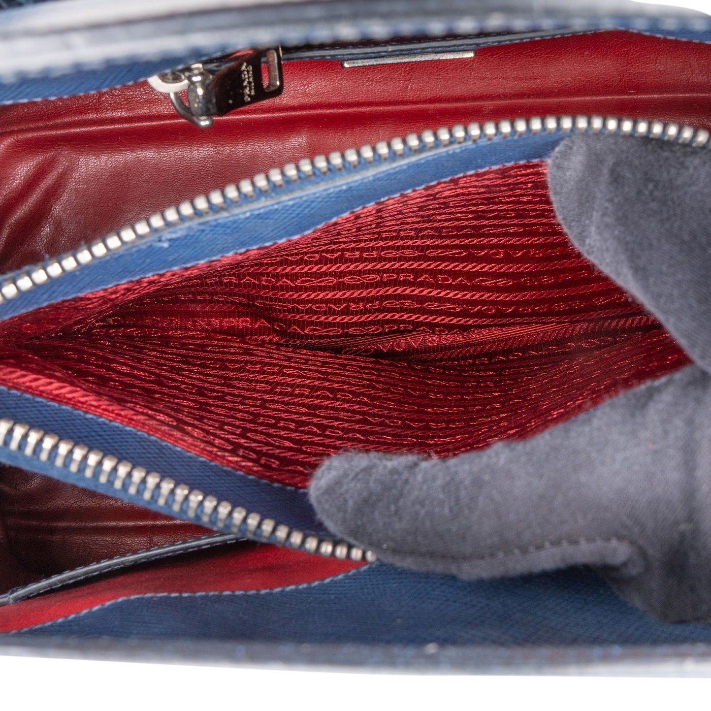 Prada Saffiano Leather Galleria Turnlock Double Handbag