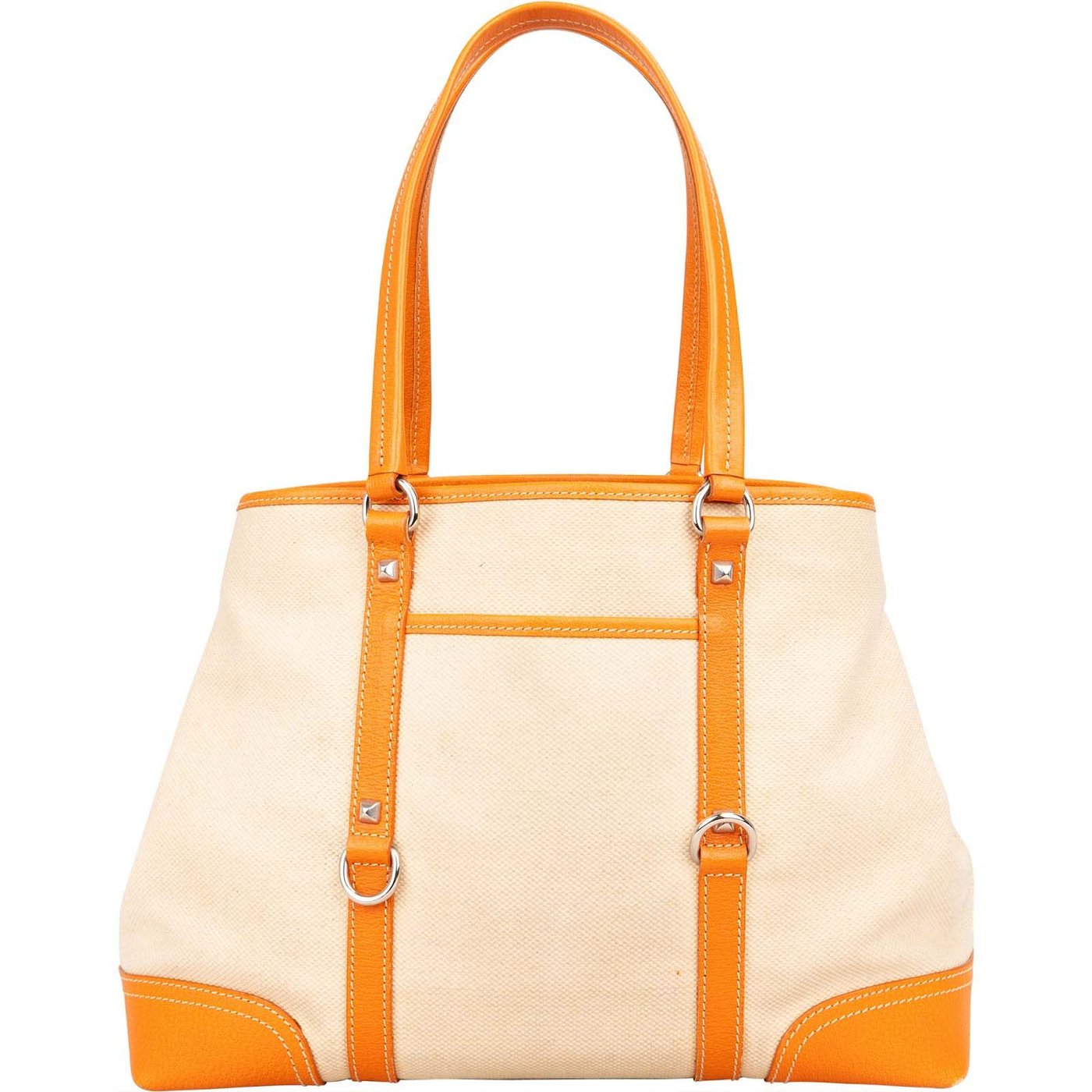 Prada Canvas and Leather Triangle Shoulder Bag